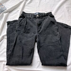 Hollister ultra high rise stacked vintage straight - Black denim - 3R 26W 31L
